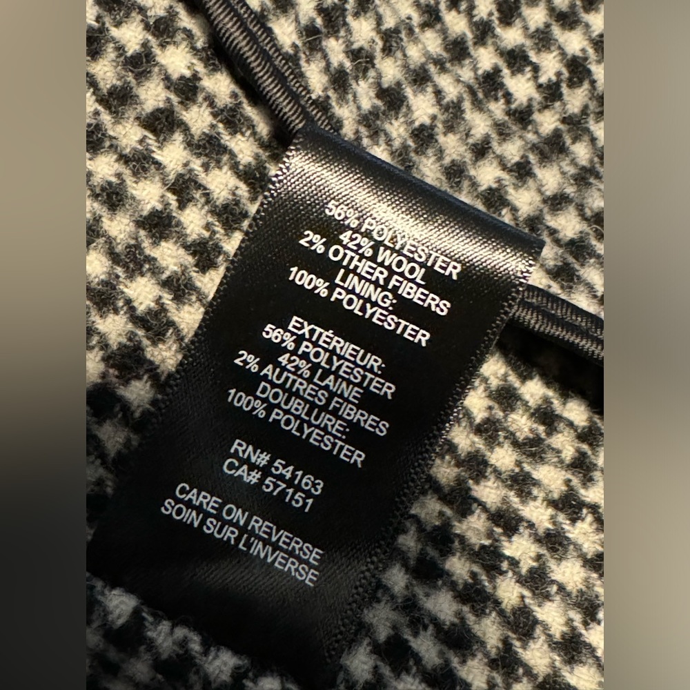 Kenneth Cole Medium Houndstooth Pattern Wool Blen… - image 8